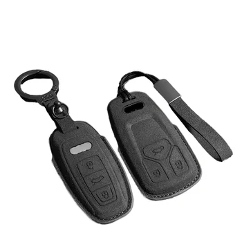 3 Buttons Car Remote Key Case Cover for Audi A6 A4 A5 A7 A8 C8 Q8 8S 8W Q7 B9 4M S5 S4 S7 D5 TT TTS TFSI E-Tron Protector Bag