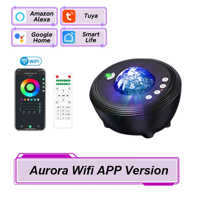 星空星雲オーロラスマート音声制御電話APPリモートLED