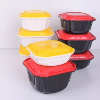Disposable Rectangular PP Plastic Food Container with Lid Eco-Friendly Heatable for Supermarket and Restaurant Storage
