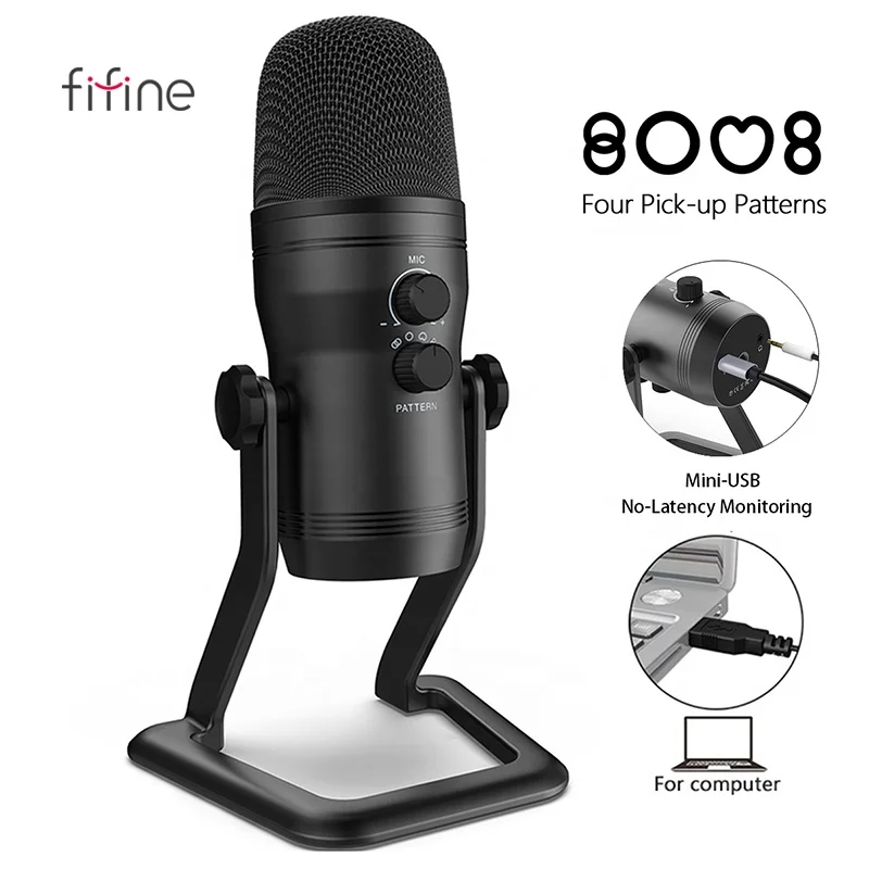 Fifine K690 USB Condenser Microphone for Gaming, Recording, and