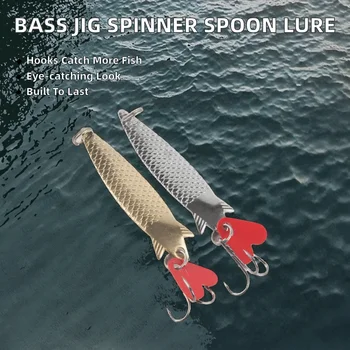 6cm 7g7.7cm 12g Bass Jigging Salmon & Trout Spinner Wobbler Metal Fishing Lure Spoon for River Use – Metal Jig – view 5