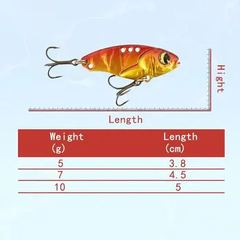CHEERY 5g-10g Lead-Coated Copper Artificial Hard Bait Vibration Trembling Jack Vib Sequin Lure Hooks Fishing for Mandarin Fish – Hard Lure – view 4