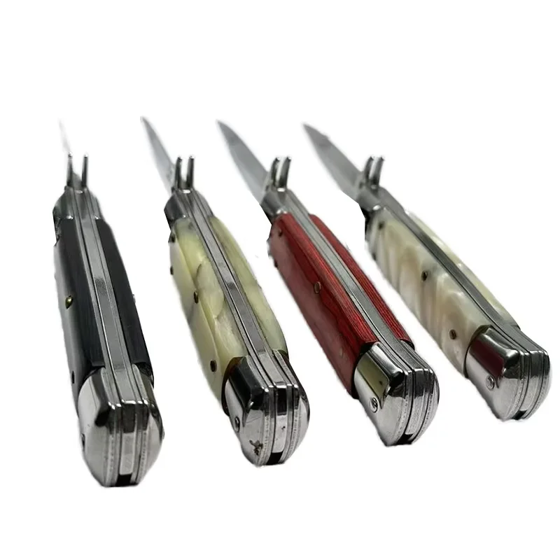 Self Defense  Sliding  Push Button Camping Hunting Knife sharp Stainless 3cr13tactical Survival Outdoor Folding Pocket Knife