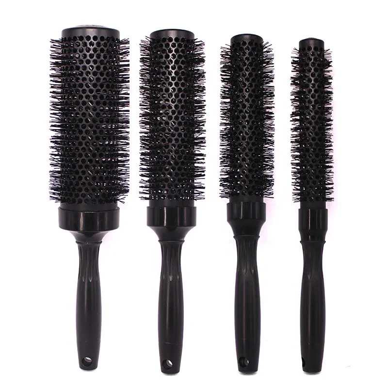 Extra Long Round Hair Brushes Private Label Black Ceramic Coating Nano ...