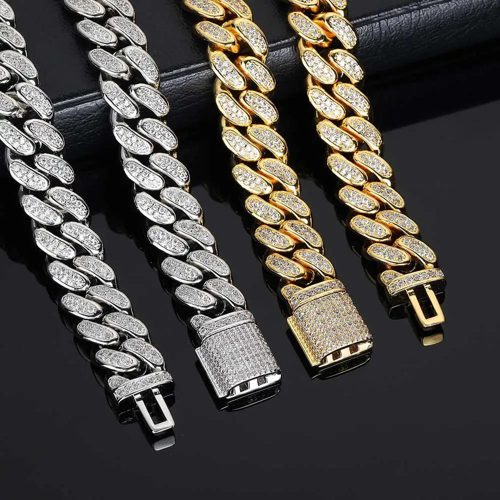 Nuoya 12mm Diamond Cuban Chain - Iced Out Jewelry for Men & Women