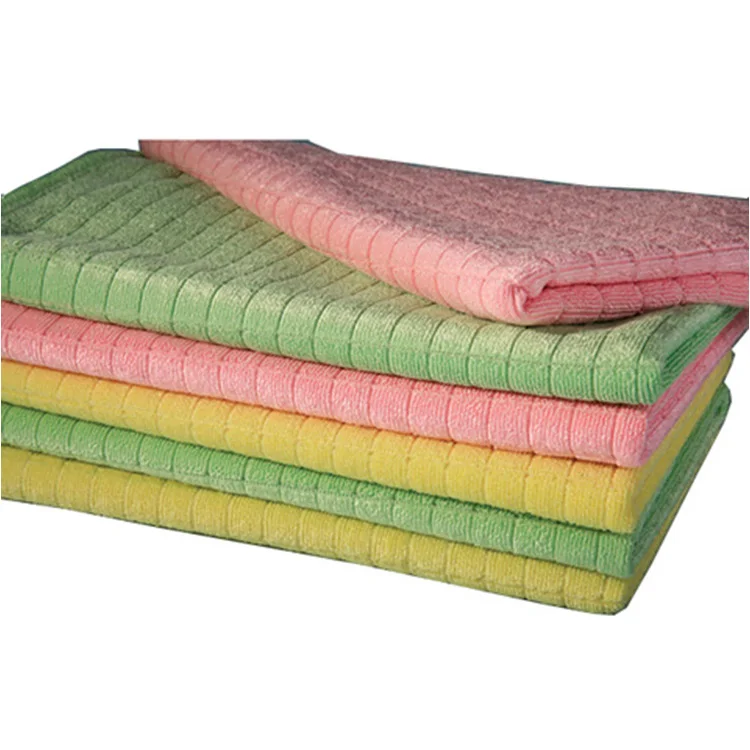 high quality microfiber floor cloth with shiny checked