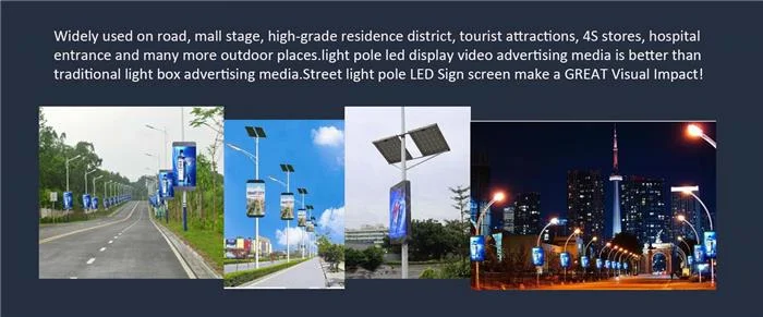 5000nits Street Led Pole Screen SMD3528 IP43 P3 P4 P5 P6 For Advertising