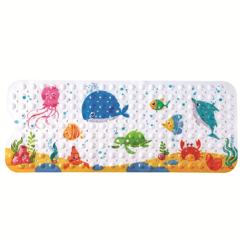 Shower Massage Scraper Bathroom Non-slip Bath Mat Cartoon Kids PVC Shower Mats factory