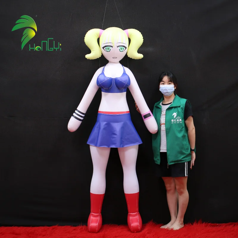 Hongyi Customize PVC Blonde Ponytail Inflatable Lady Toy Bikini/Swimming Wear Inflatable Girl with SPH