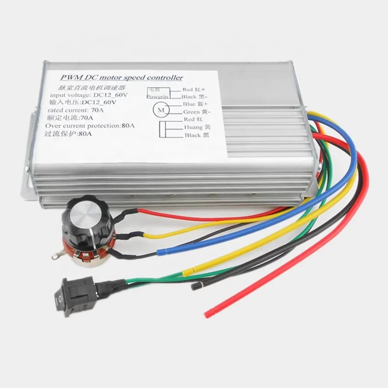 4000W 12V 24V 48V PWM щетка регулятор скорости вращения двигателя постоянного тока Реверсивный вперед обратного 12 в-60 в