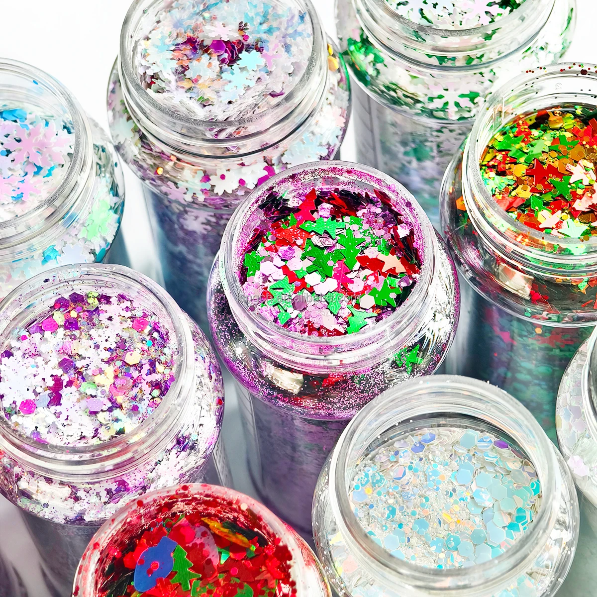 product us warehouses 24 bottles christmas nail glitter sequins for design winter nail sticker decals manicure diy christmas decorations-6