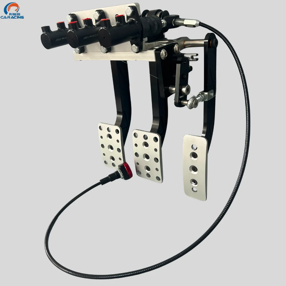 Racing Hanging 3 Pedal Box Assembly with Balance Bar and Master Cylinders CNC Aluminum for Track Rally and Drift Cars