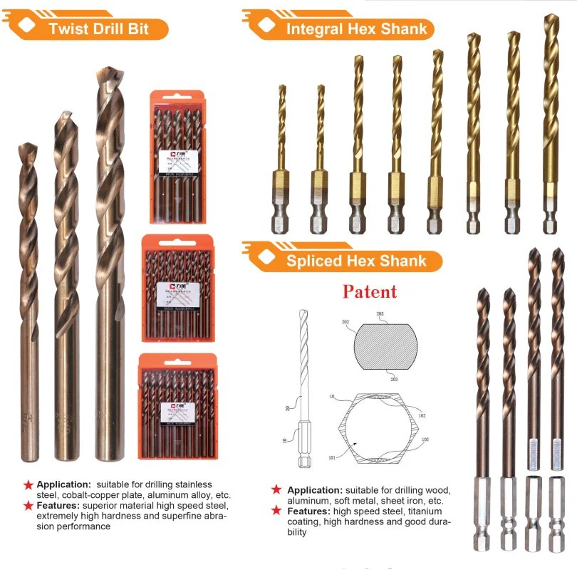 Hss Titanium Left Hand Twist Drill Bits For Metal Buy Twist Drill