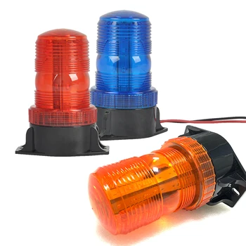 10-60V DC Blue LED Strobe Light Red Amber Colored Strobe LED Lamp Police Car Flash Strobe Beacon with Retail Box