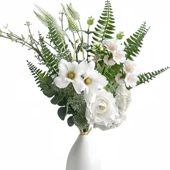 Artificial Flowers Bouquets Rose Silk Flowers Arrangements Floral Bouquet for DIY Wedding Party Table Centerpieces Home Decor