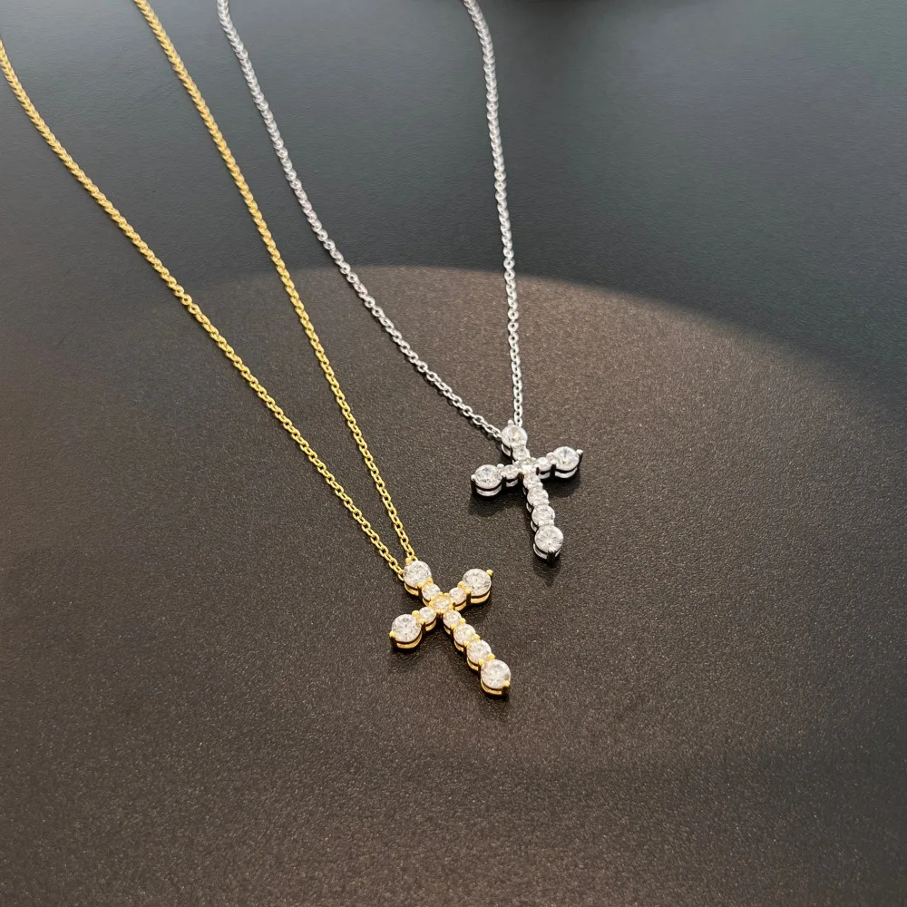 KAKODIY Classic Design Fine Jewelry 925 Sterling Silver Christian Catholic Religious 5A Cubic Zirconia Cross Pendant Necklace detail 2