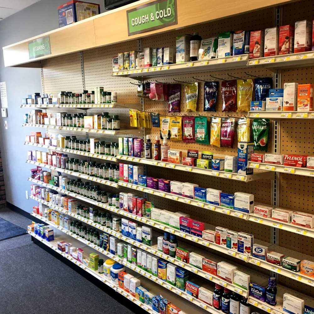 Endcap Metal Storage Slatwall Shelves For Pharmacy Retail Store Display ...