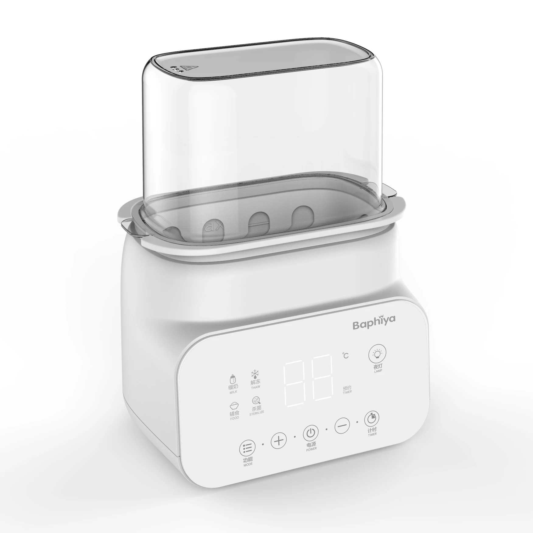 Baphiya New Design 6 in 1 Digital Touch Panel Baby Bottle Warmer with Led Night Light