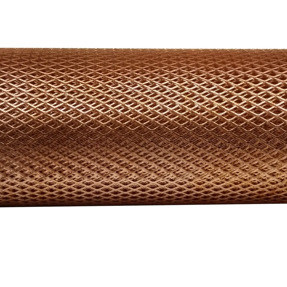 Expanded copper mesh used in construction, no-skid stairs
