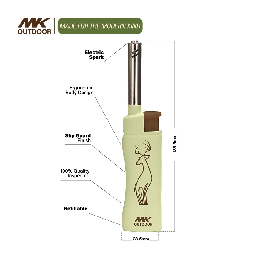MK Peizou Transparent Windproof Lighter Custom Lighter Holder Bbq Torch Lighter with Kerosene