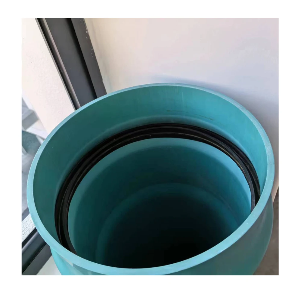 PVC SDR35 Sewer Pipe with Rubber Gasket 600mm Underground Green Pipe with Flush End