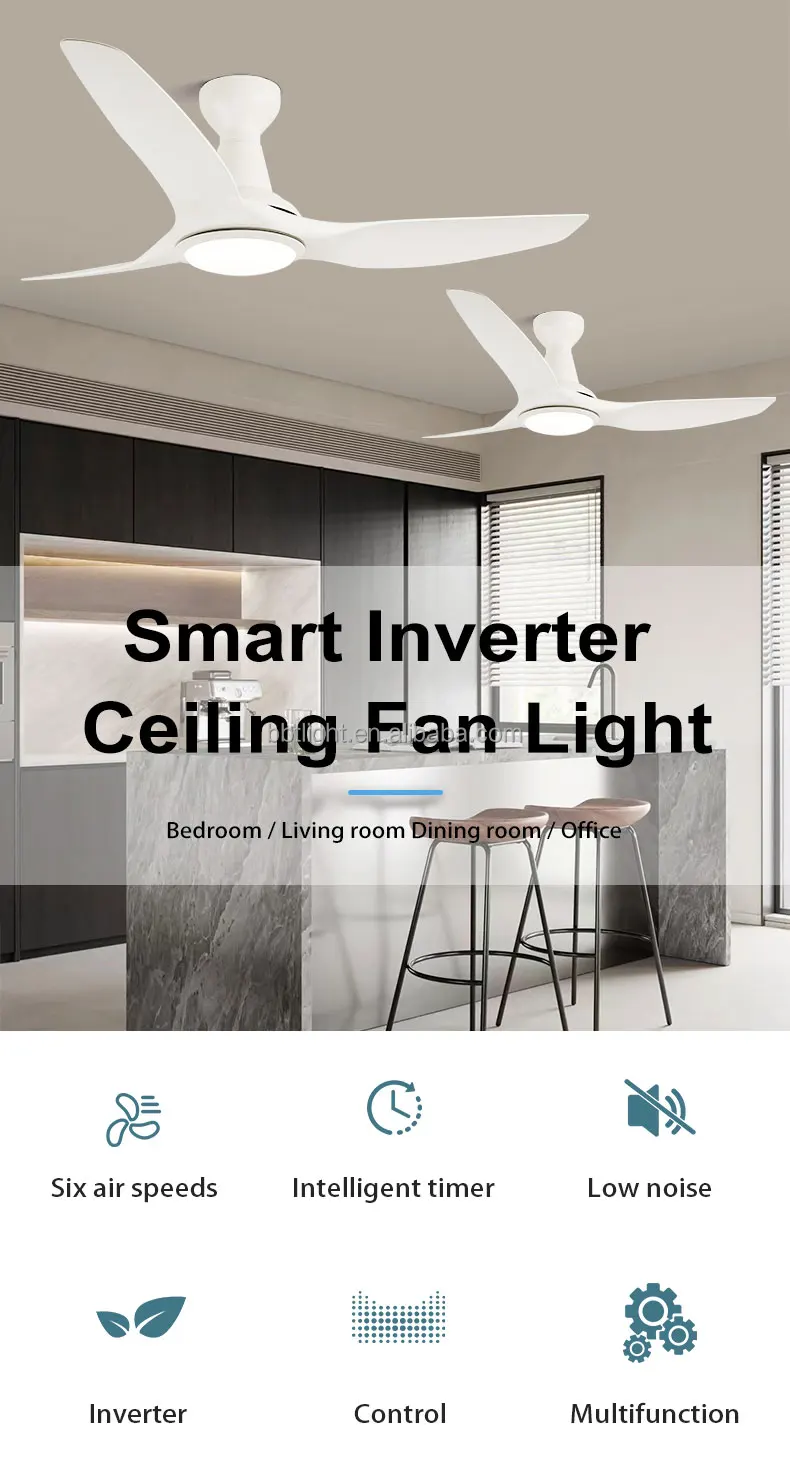 Energy Saving Inverter 3 Blade Abs Fan Light With Six Speeds Three