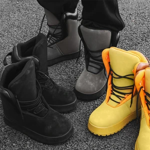 39-44 Adult Anti-Slip Comfortable Lace-Up EVA Court Sneakers Soft Sporty Bread Shoes Height Light Weight Cotton for Snow Boots