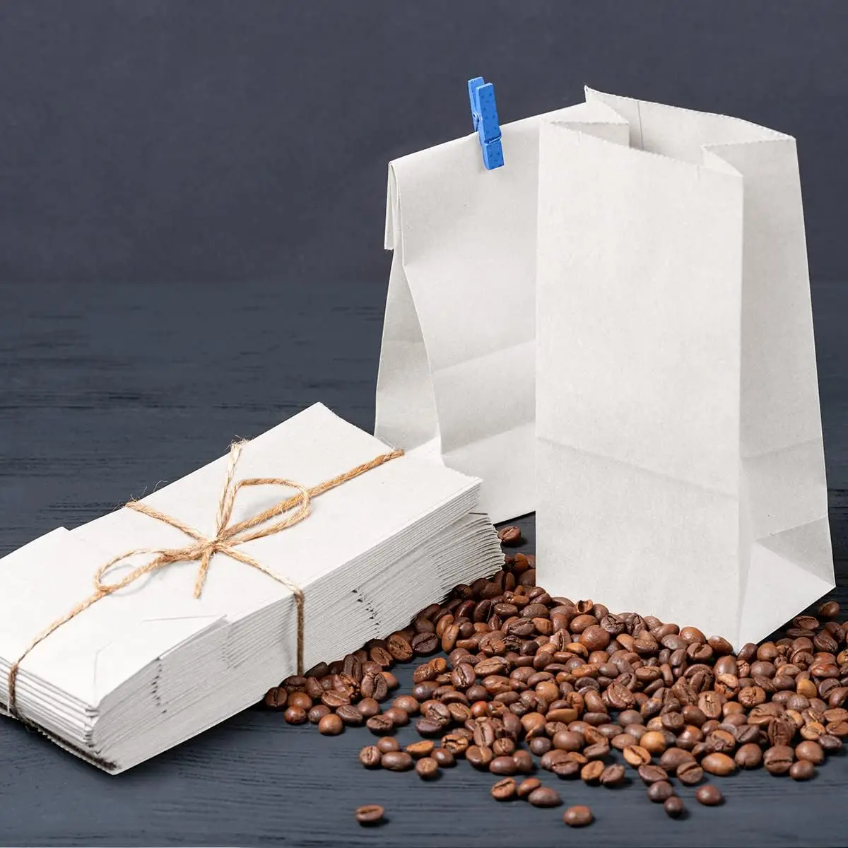 Hot Sale White/Brown Kraft Food Paper Bag Grocery Sandwich Takeaway Fast Food Packaging Bags For Lunch Recyclable