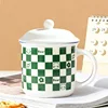 Green checkerboard pattern with lid