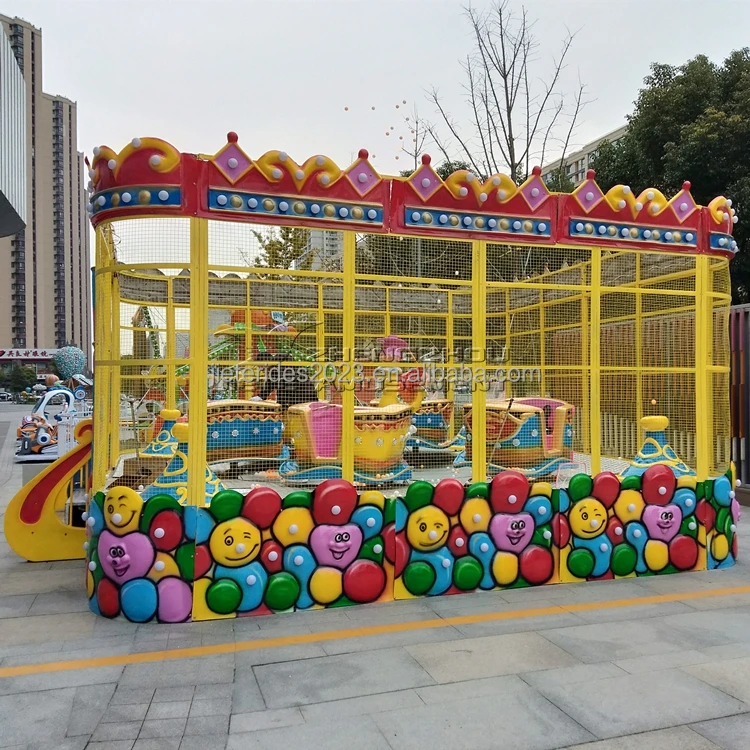Popular amusement game machine magic spray balls car rotating train for children