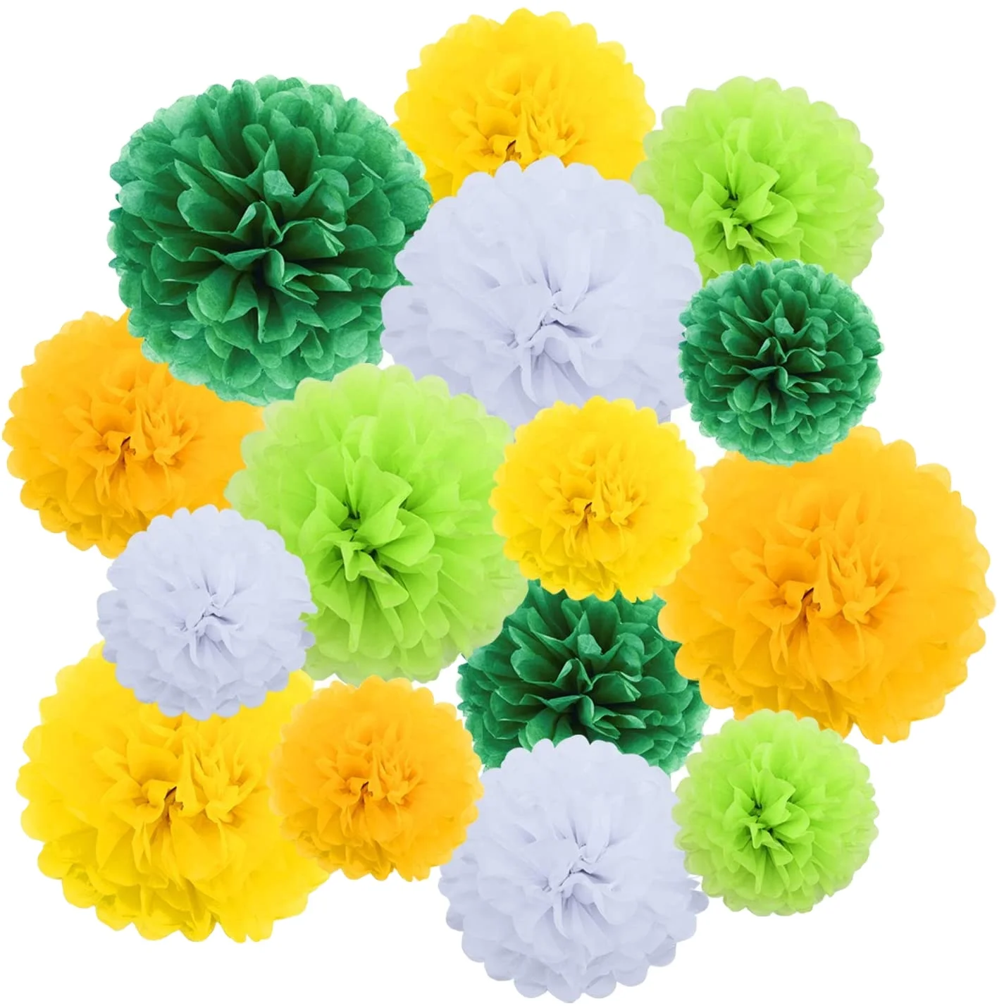 Paper Pom Poms Bright Colorful Tissue Paper Flowers For Party Birthday Wedding Christmas Decorations,15 Each - Buy Paper Decorations Pompom Flowers,Bright Color Paper Decoration Kits,Birthday Wedding Christmas Festive Decorations