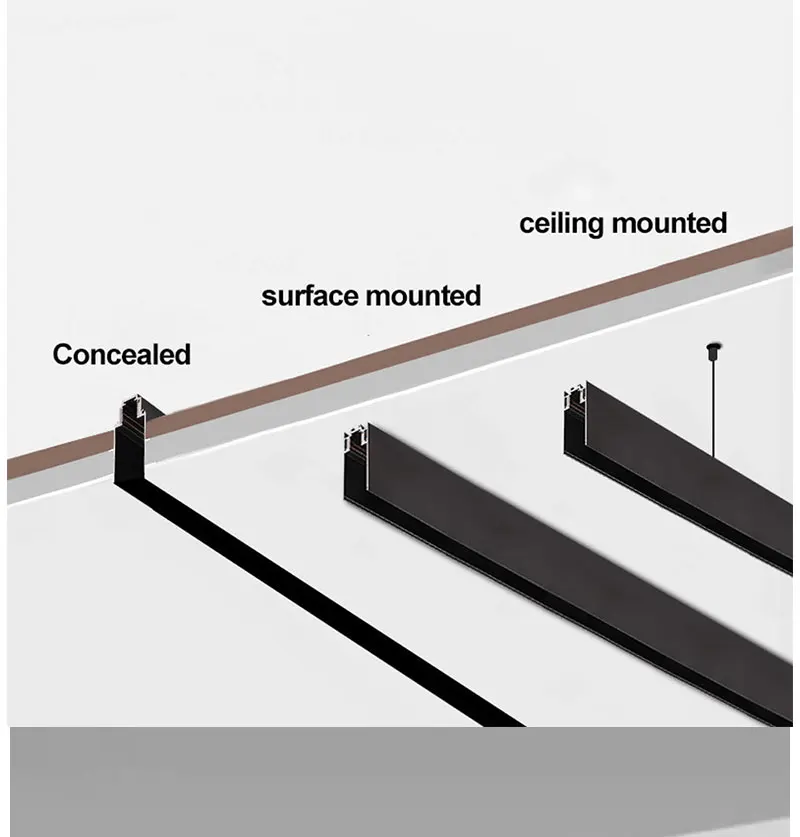 Surface Mounted Track Rail Aluminium Profile Linear Track