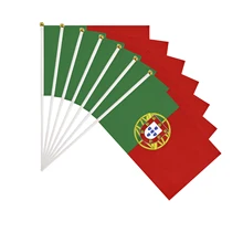 Small mini  Flag High Quality Digital Screen UV Printing  Custom Design banner flag Portugal Sport Fans Hand Waving Flags