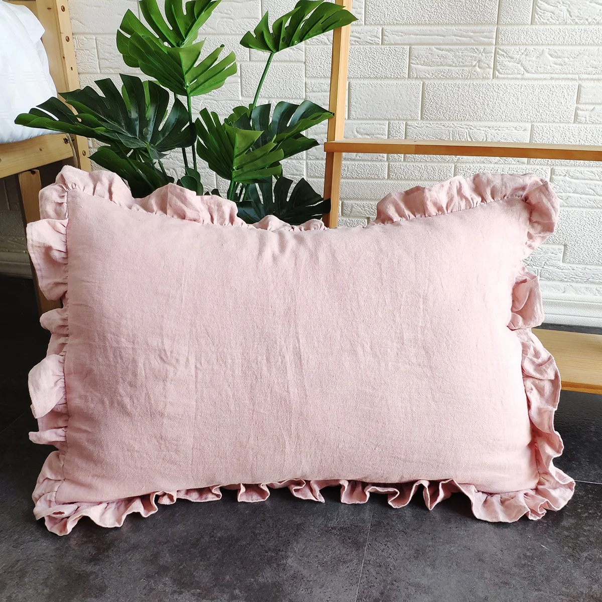 Organic French Linen 100 Flax Linen Natural Fabric Cushion Cover For