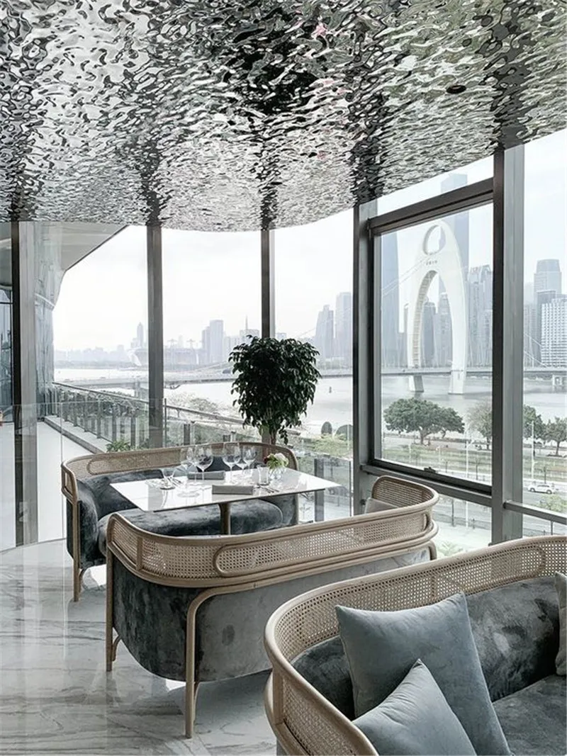 갤러리 반사 천장 포함 물 리플 스테인레스 스틸 시트