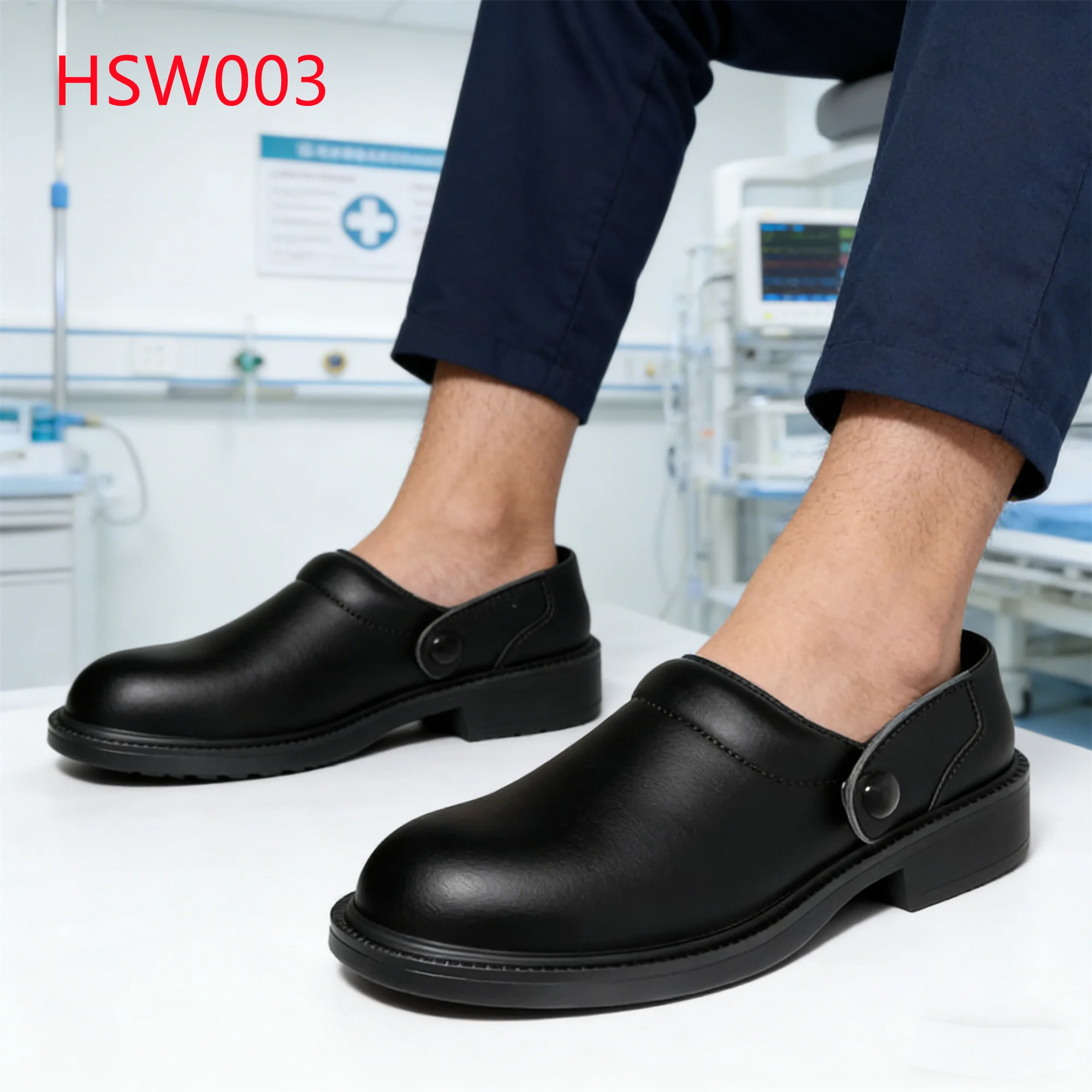 HY,Medical Laboratory Anti-fatigue Sole White ESD Safety Shoes Food Processing Security Footwear with Adjustable Straps HSW003