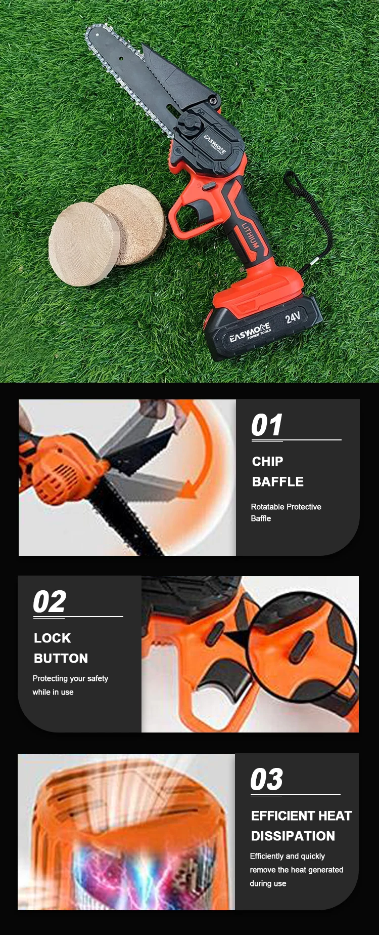 Small Lithium Mini Powered Chain Saw Battery Operated Cordless Electric