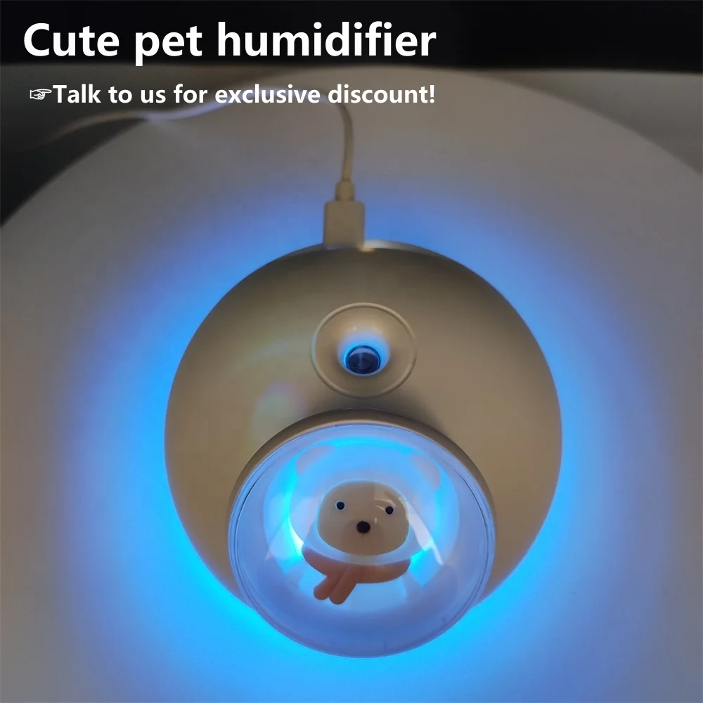 160ml UFO Bear Color-Changing LED Smart Ultrasonic Cute Humidifier USB for Children & Kids Hotel & Car Use