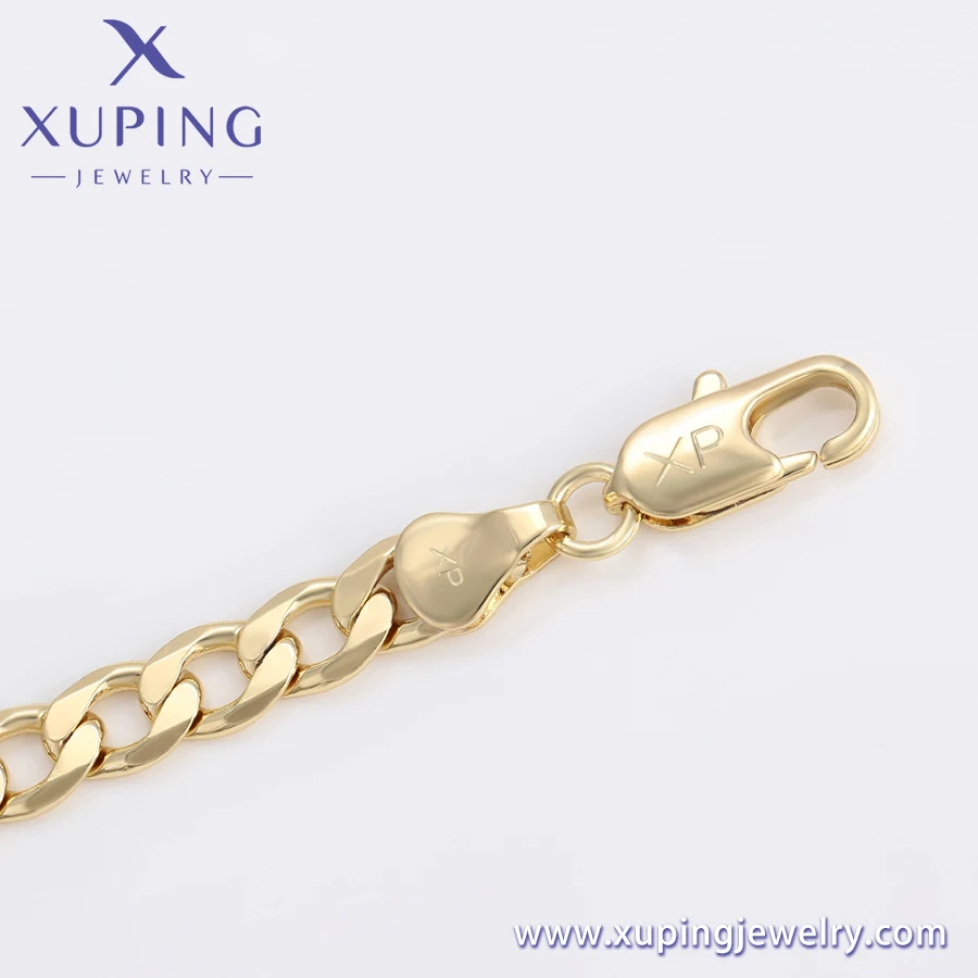 Xuping  Jewelry Environmentally Friendly Copper 14k Gold Plated Cuban Chain Link Bracelet