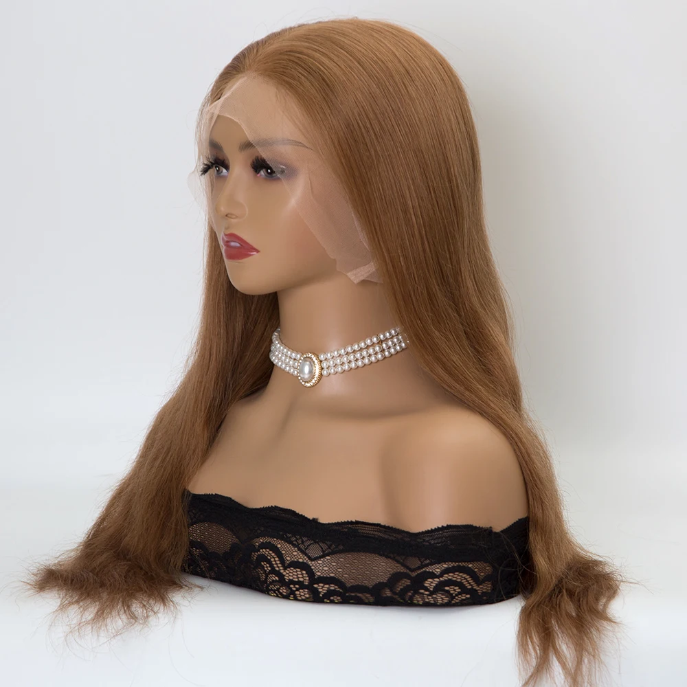 18 inch #10 brown color European virgin human hair full lace wigs for women