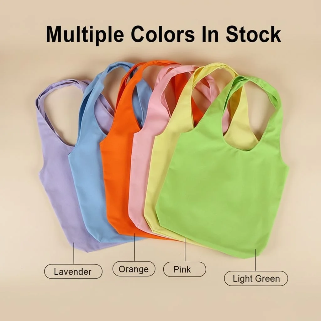 Cross-border Direct Supply Ready-made Blank Colorful Woven Canvas Tote Bags Multi-color Large-capacity Shoulder Bags for preview 3