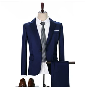 Foreign Trade New Men'S Fashion Business Two-Piece Suit Suit Korean Men'S Slim Suit