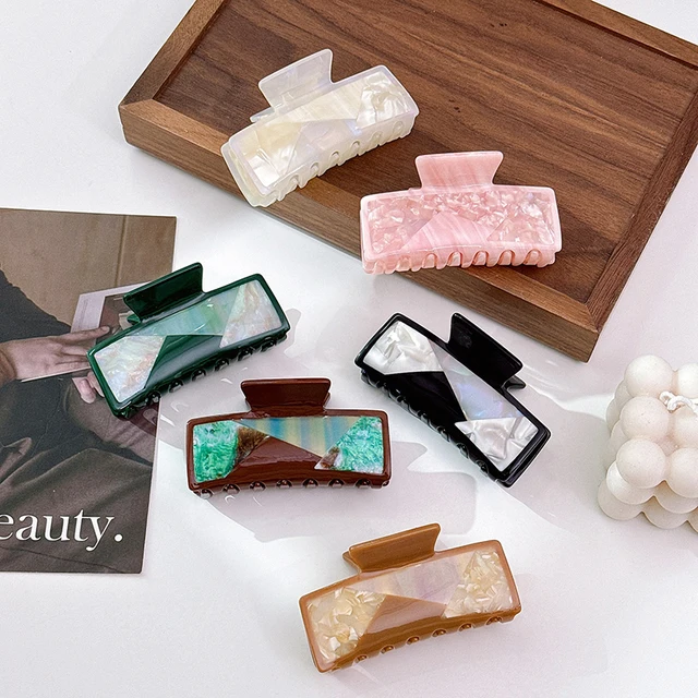 Handmade Acetic Acid Hair Clip Color-matched Square High-end Claw Clip Retro Style Hair Claw