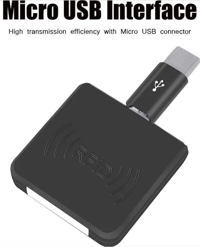 Long Range 860-960MHZ UHF RFID Small USB Mobile Phone Reader Writer with OTG Functionm