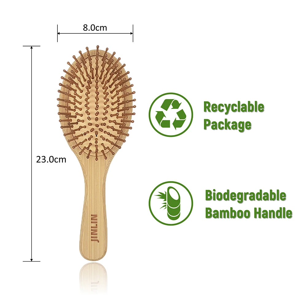 Free Sample Shampoo Scalp Massager Detangling Massage Comb Wood Brush Professional Hair Brushes Bamboo Hairbrush