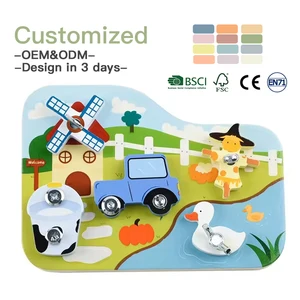 New Wooden Farm Scene Educational Toys for Early Education Family Interaction Exercise Enhancing Hands-On Ability Toys