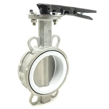 Stainless Steel Body, Lined With Ptfe Seat, Stainless Steel Manual Butterfly Valve