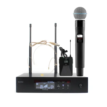 High quality QLXD4 wireless microphone system head mounted handheld microphone for karaoke stage performances