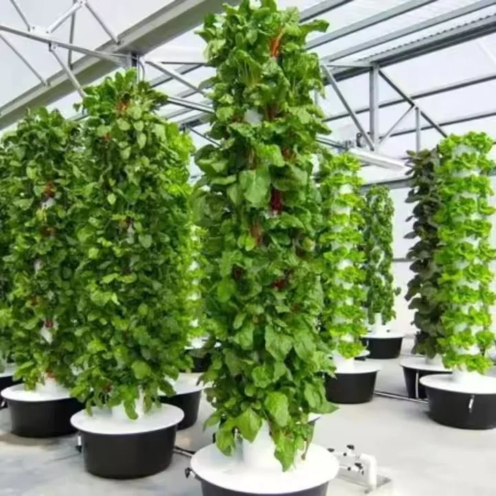 Greenhouse Farm Vertical Farming Hydroponic Tower Growing System for Vegetable Aeroponics Tower with Light