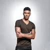 Brown-V neck